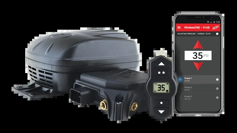 Air Lift WirelessONE compressor controlled from a phone (Air Lift photo)