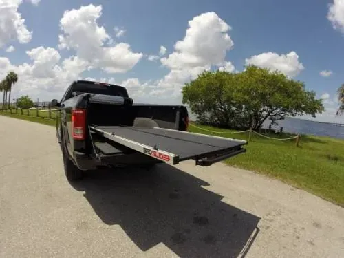 A BEDSLIDE fully extended from a pickup bed (BEDSLIDE photo)