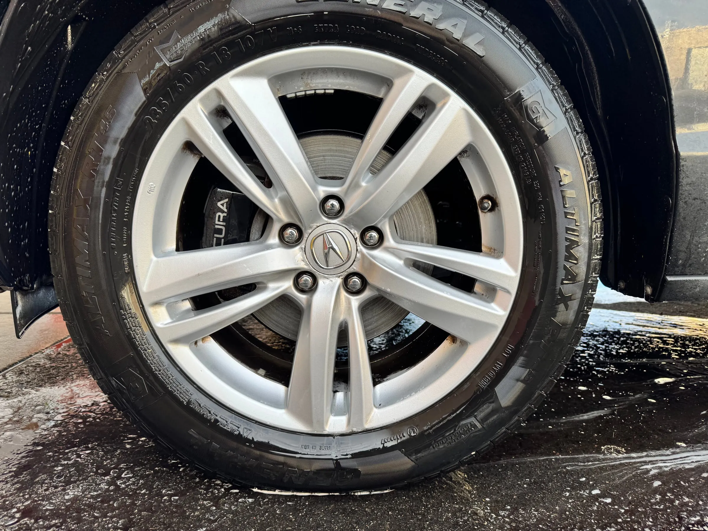 The same Acura wheel after cleaning, the spokes and barrel back to bare metal